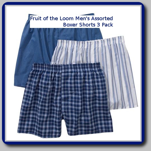 Fruit of the Loom - Men's Assorted Boxer Shorts 3 Pack