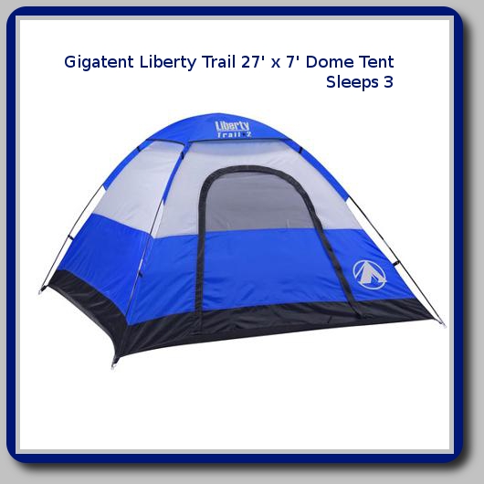 Gigatent Liberty Trail 27 x 7 Dome Tent Sleeps 3
